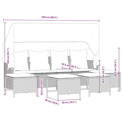 5 Piece Garden Sofa Set with Cushions Grey Poly Rattan Payday Deals