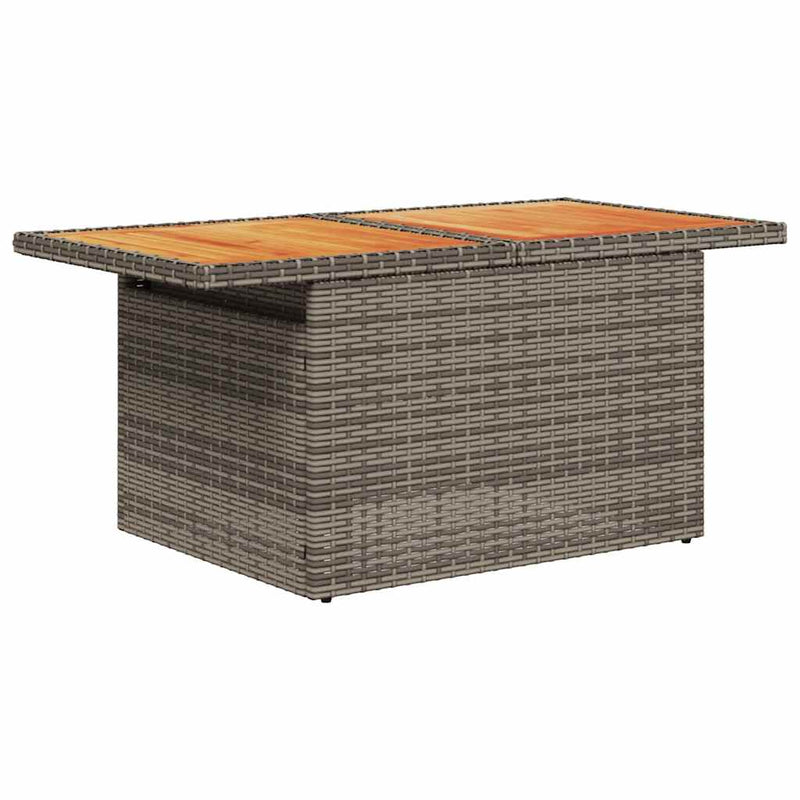 5 Piece Garden Sofa Set with Cushions Grey Poly Rattan Acacia Payday Deals