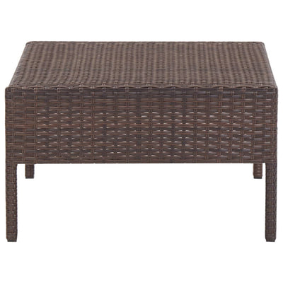 5 Piece Garden Sofa Set with Cushions Poly Rattan Brown Payday Deals