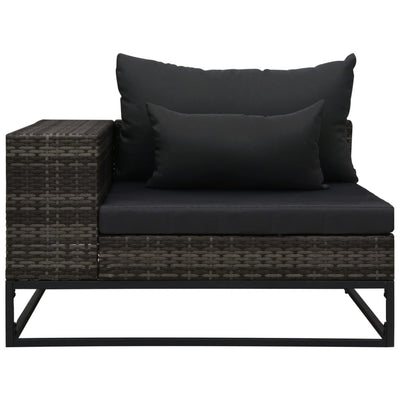 5 Piece Garden Sofa Set with Cushions Poly Rattan Grey Payday Deals
