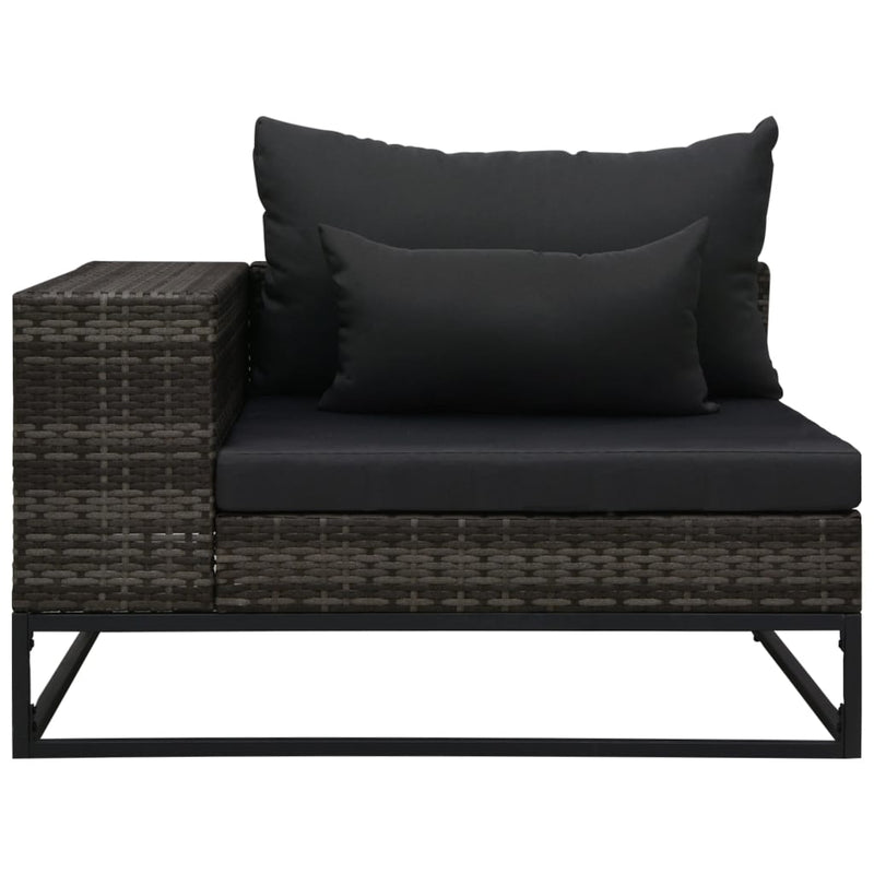 5 Piece Garden Sofa Set with Cushions Poly Rattan Grey Payday Deals
