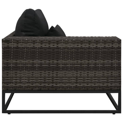 5 Piece Garden Sofa Set with Cushions Poly Rattan Grey Payday Deals