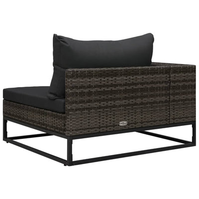 5 Piece Garden Sofa Set with Cushions Poly Rattan Grey Payday Deals