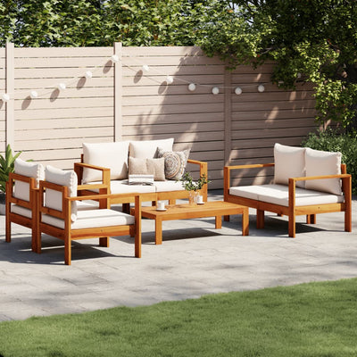5 Piece Garden Sofa Set with Cushions Solid Wood Acacia