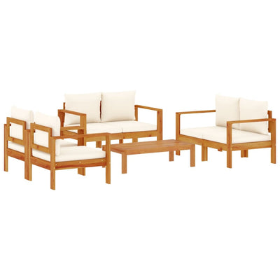 5 Piece Garden Sofa Set with Cushions Solid Wood Acacia Payday Deals