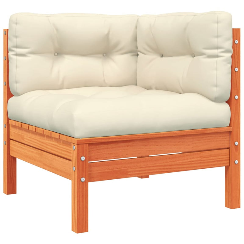 5 Piece Garden Sofa Set with Cushions Wax Brown Solid Wood Pine Payday Deals