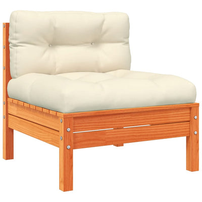 5 Piece Garden Sofa Set with Cushions Wax Brown Solid Wood Pine Payday Deals