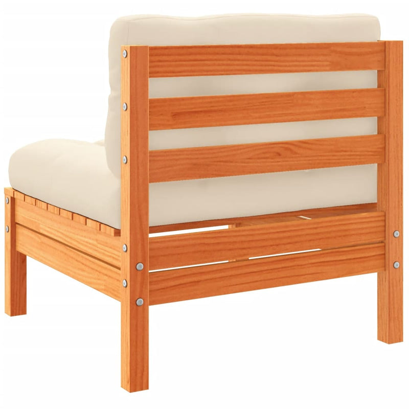 5 Piece Garden Sofa Set with Cushions Wax Brown Solid Wood Pine Payday Deals