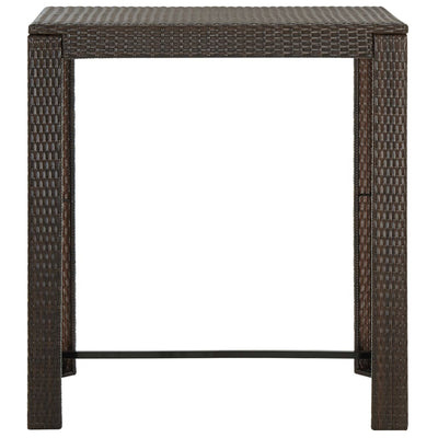 5 Piece Outdoor Bar Set with Armrest Poly Rattan Brown Payday Deals