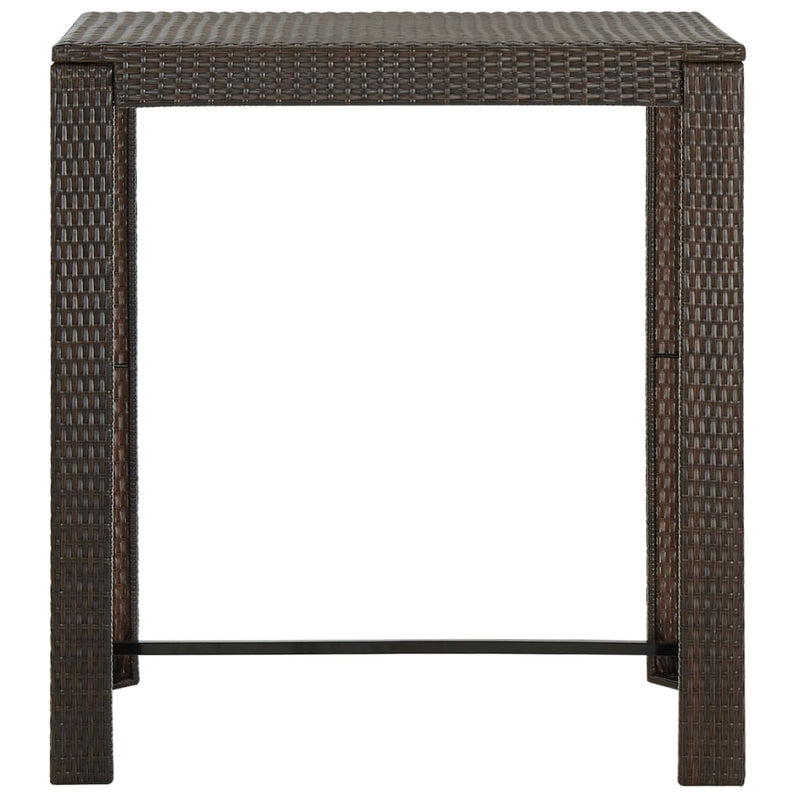5 Piece Outdoor Bar Set with Armrest Poly Rattan Brown Payday Deals