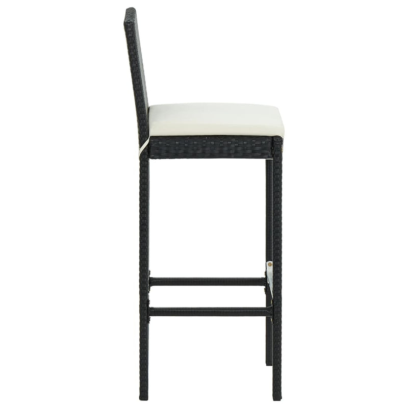 5 Piece Outdoor Bar Set with Cushions Poly Rattan Black Payday Deals