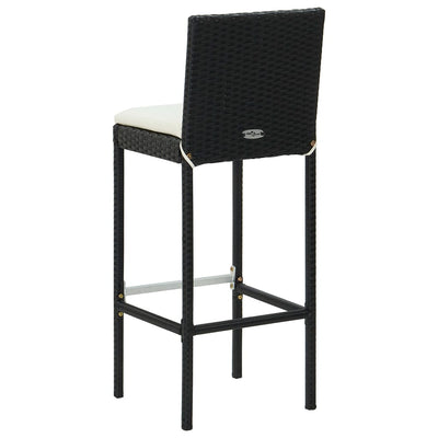 5 Piece Outdoor Bar Set with Cushions Poly Rattan Black Payday Deals