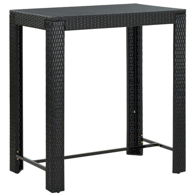 5 Piece Outdoor Bar Set with Cushions Poly Rattan Black Payday Deals