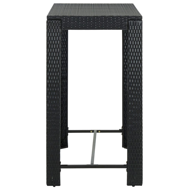 5 Piece Outdoor Bar Set with Cushions Poly Rattan Black Payday Deals