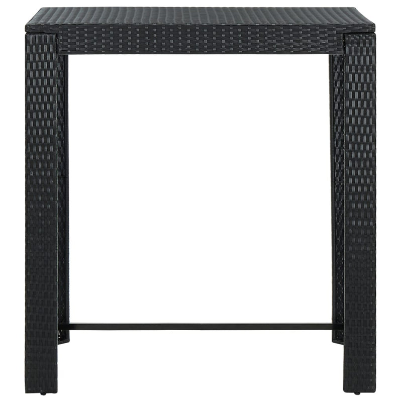 5 Piece Outdoor Bar Set with Cushions Poly Rattan Black Payday Deals