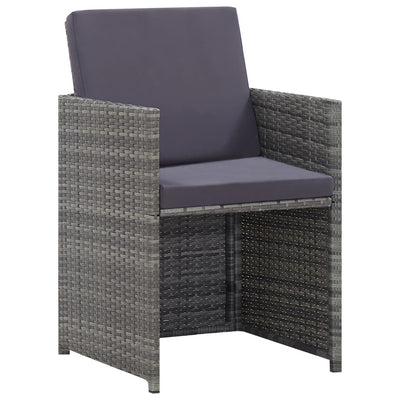 5 Piece Outdoor Dining Set Poly Rattan and Acacia Wood Anthracite Payday Deals