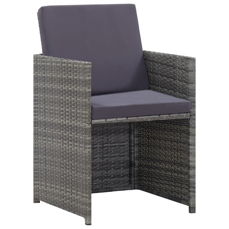 5 Piece Outdoor Dining Set Poly Rattan and Acacia Wood Anthracite Payday Deals