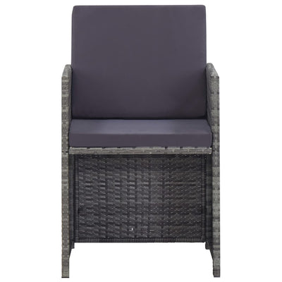 5 Piece Outdoor Dining Set Poly Rattan and Acacia Wood Anthracite Payday Deals
