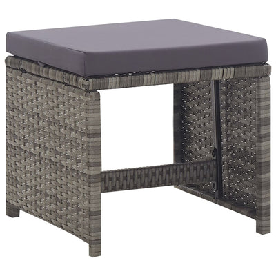 5 Piece Outdoor Dining Set Poly Rattan and Acacia Wood Anthracite Payday Deals