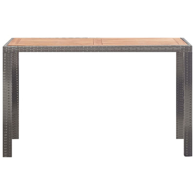 5 Piece Outdoor Dining Set Poly Rattan and Acacia Wood Anthracite Payday Deals