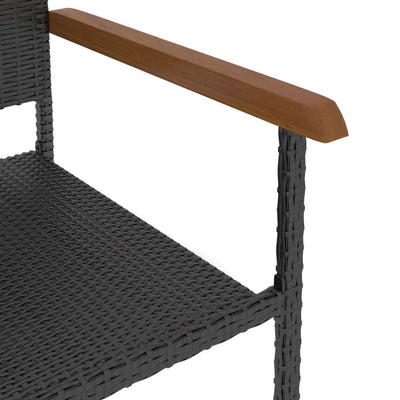 5 Piece Outdoor Dining Set Poly Rattan Black Payday Deals