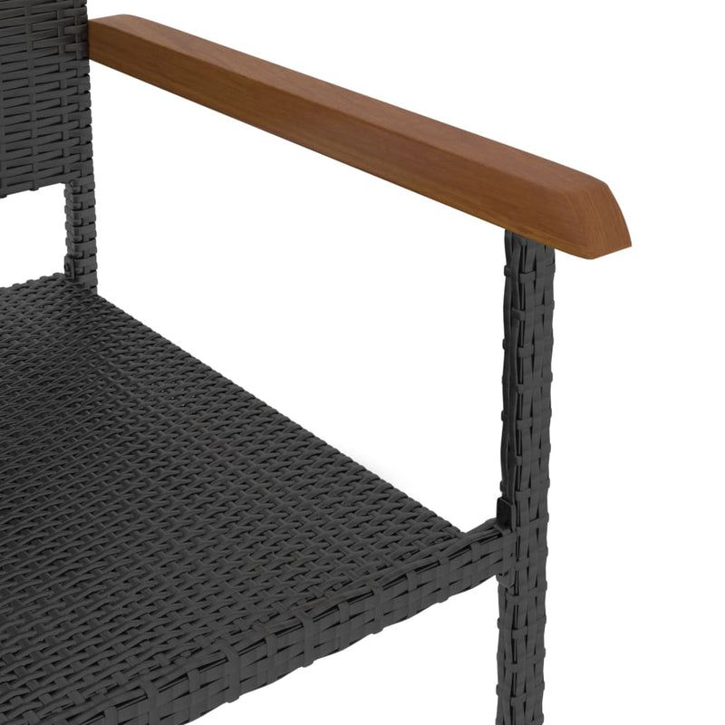 5 Piece Outdoor Dining Set Poly Rattan Black Payday Deals