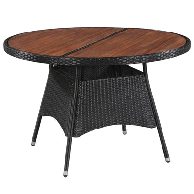 5 Piece Outdoor Dining Set Poly Rattan Black Payday Deals