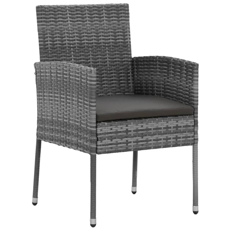 5 Piece Outdoor Dining Set Poly Rattan Grey Payday Deals