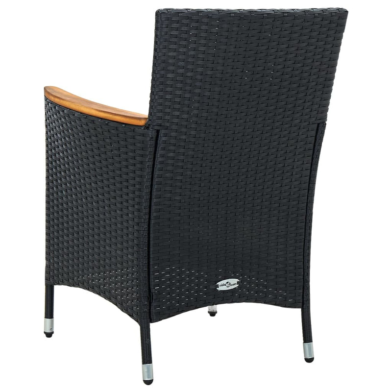 5 Piece Outdoor Dining Set with Cushions Poly Rattan Black Payday Deals