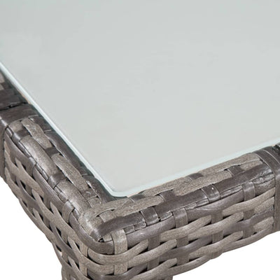 5 Piece Outdoor Dining Set with Cushions Poly Rattan Grey Payday Deals