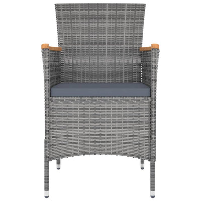 5 Piece Outdoor Dining Set with Cushions Poly Rattan Grey Payday Deals