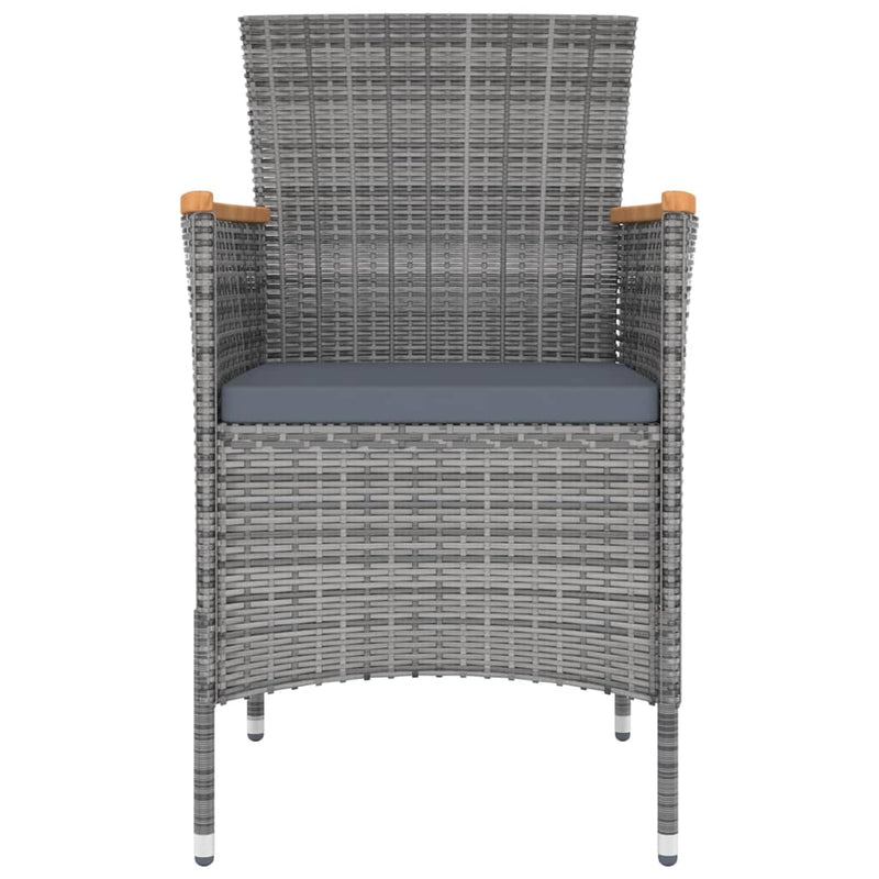 5 Piece Outdoor Dining Set with Cushions Poly Rattan Grey Payday Deals