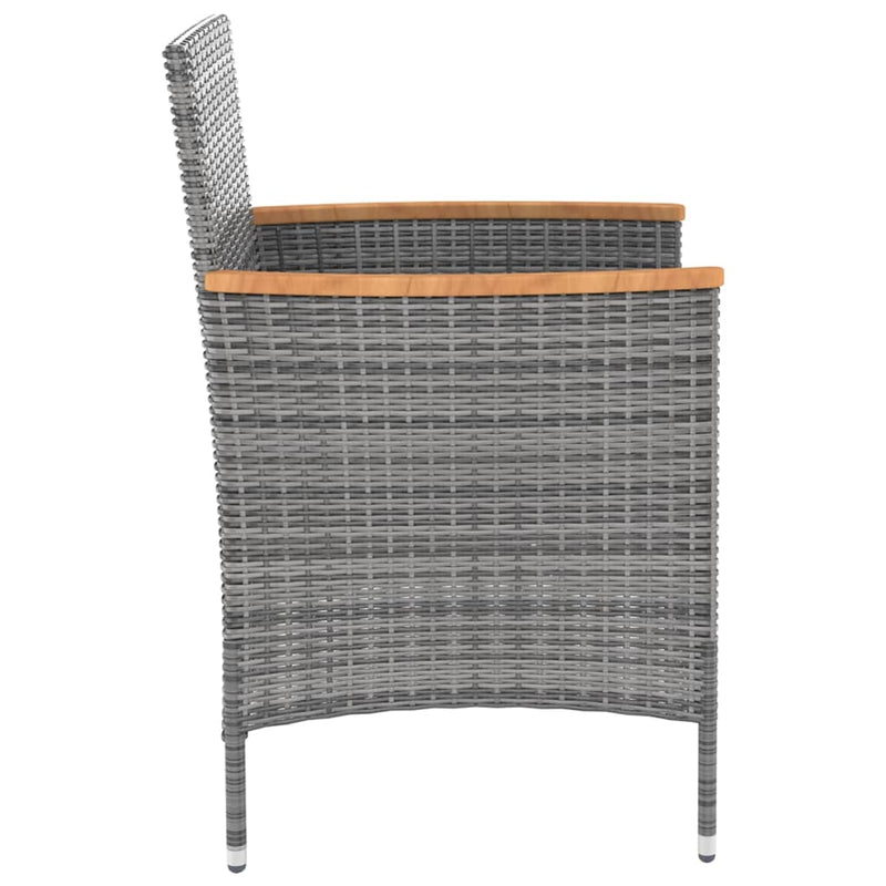 5 Piece Outdoor Dining Set with Cushions Poly Rattan Grey Payday Deals