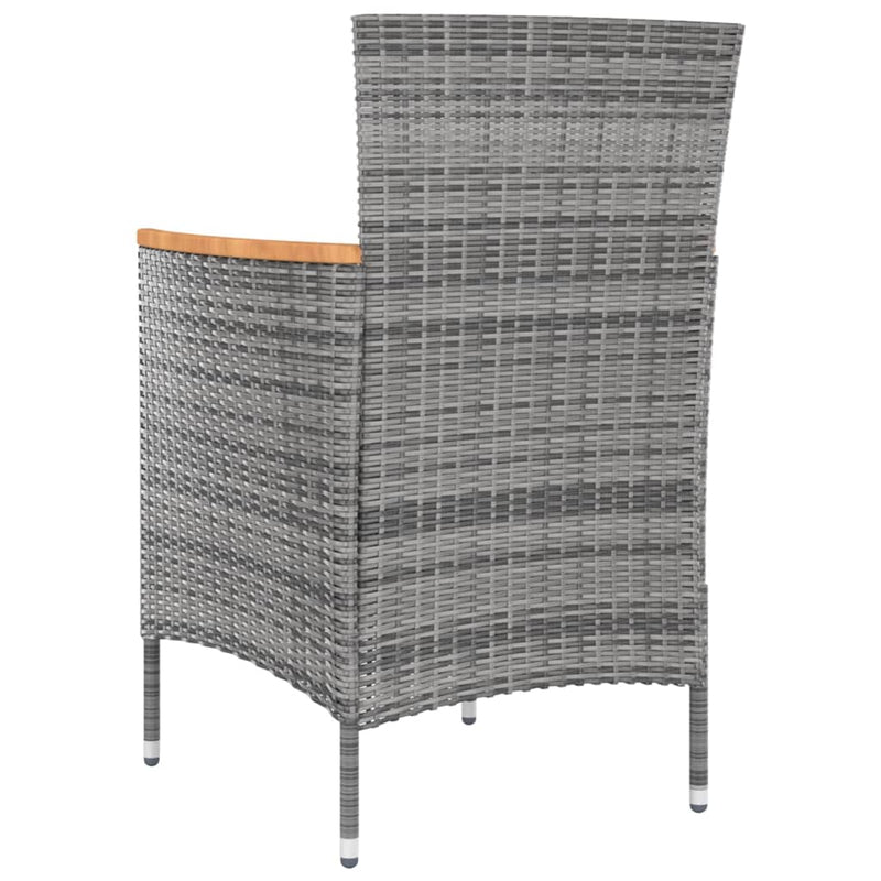 5 Piece Outdoor Dining Set with Cushions Poly Rattan Grey Payday Deals