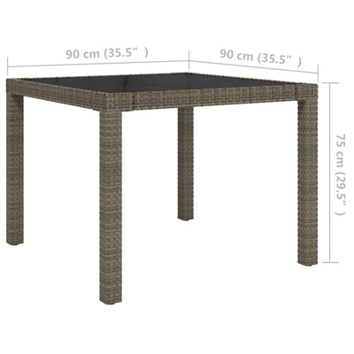 5 Piece Outdoor Dining Set with Cushions Poly Rattan Grey Payday Deals
