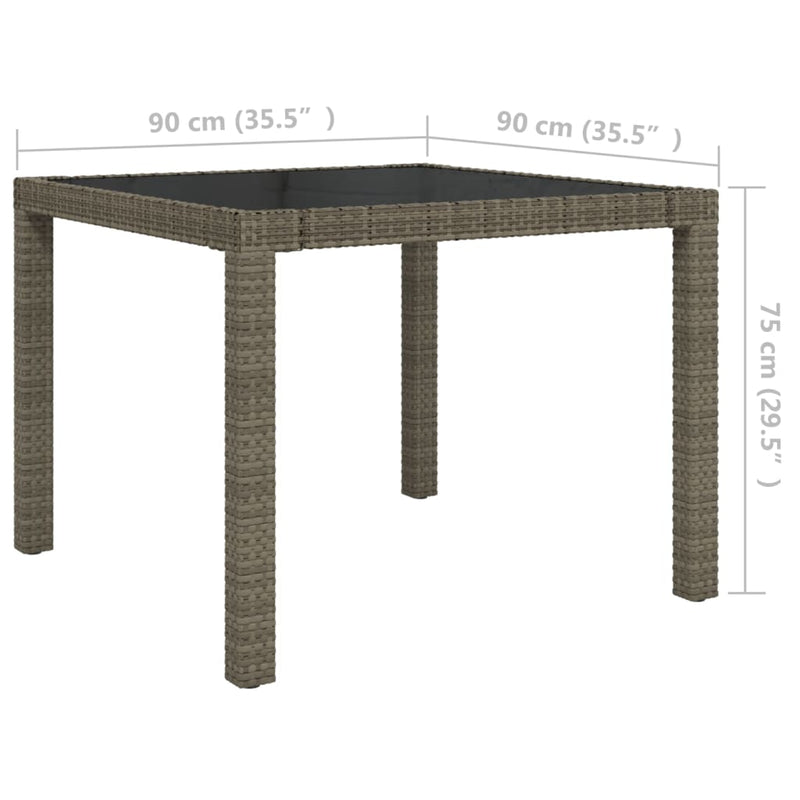 5 Piece Outdoor Dining Set with Cushions Poly Rattan Grey Payday Deals
