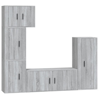 5 Piece TV Cabinet Set Grey Sonoma Engineered Wood Payday Deals