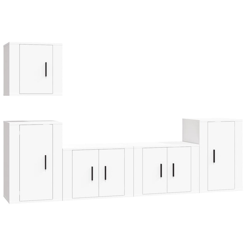 5 Piece TV Cabinet Set White Engineered Wood Payday Deals