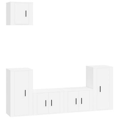 5 Piece TV Cabinet Set White Engineered Wood Payday Deals