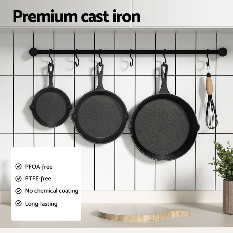 5-star chef Non Stick Frying Pan Cast Iron 3PCS Payday Deals