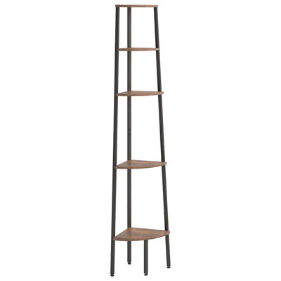 5-Tier Corner Shelf Dark Brown and Black 45.5x31.5x180 cm Payday Deals