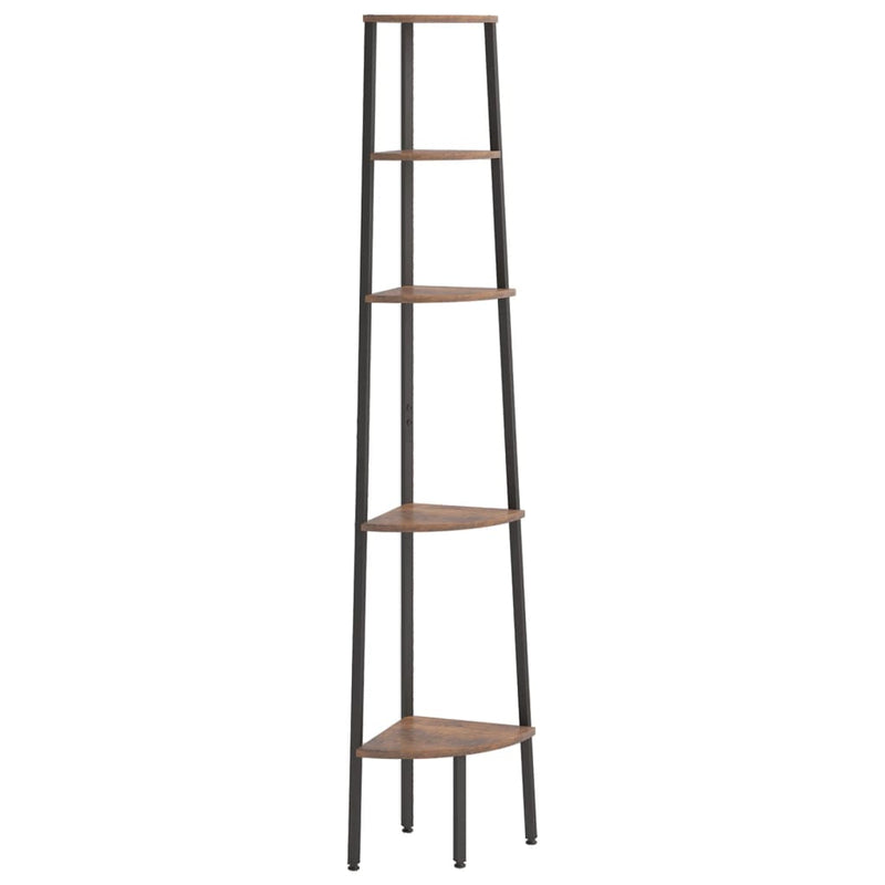 5-Tier Corner Shelf Dark Brown and Black 45.5x31.5x180 cm Payday Deals