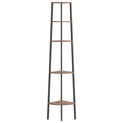5-Tier Corner Shelf Dark Brown and Black 45.5x31.5x180 cm Payday Deals