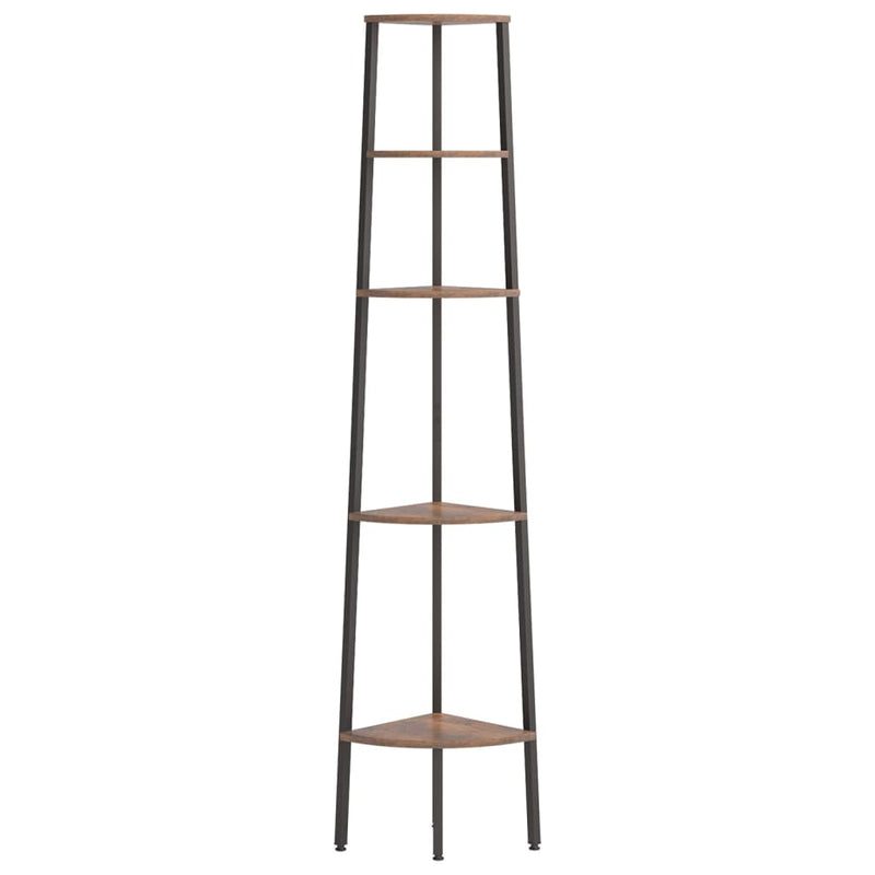 5-Tier Corner Shelf Dark Brown and Black 45.5x31.5x180 cm Payday Deals