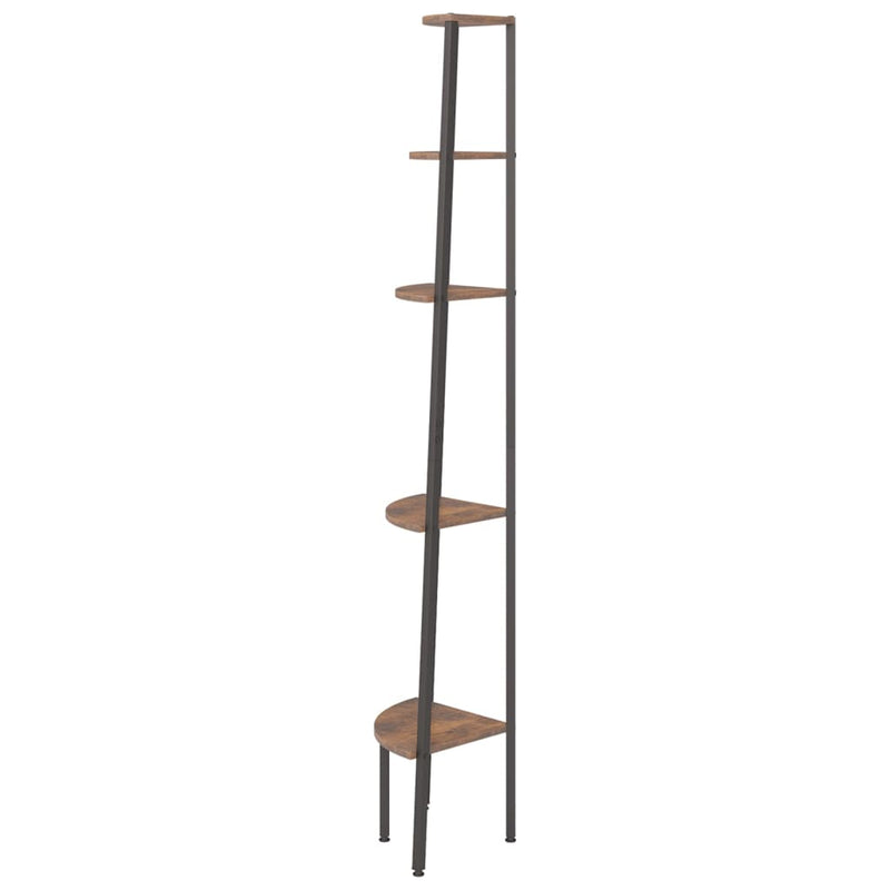 5-Tier Corner Shelf Dark Brown and Black 45.5x31.5x180 cm Payday Deals