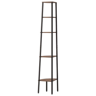 5-Tier Corner Shelf Dark Brown and Black 45.5x31.5x180 cm Payday Deals