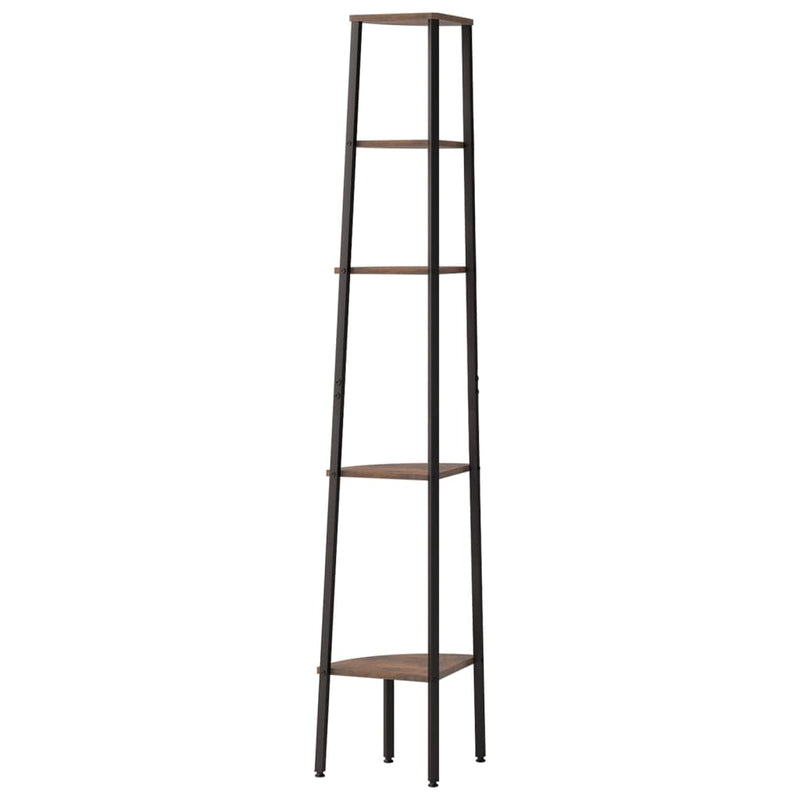 5-Tier Corner Shelf Dark Brown and Black 45.5x31.5x180 cm Payday Deals
