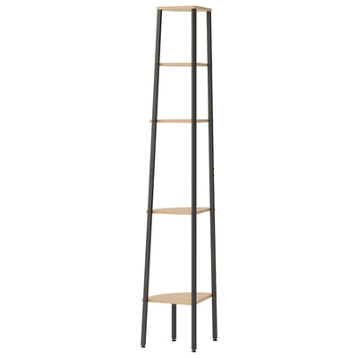 5-Tier Corner Shelf Light Brown and Black 45.5x31.5x180 cm Payday Deals