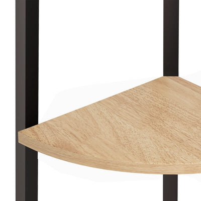5-Tier Corner Shelf Light Brown and Black 45.5x31.5x180 cm Payday Deals