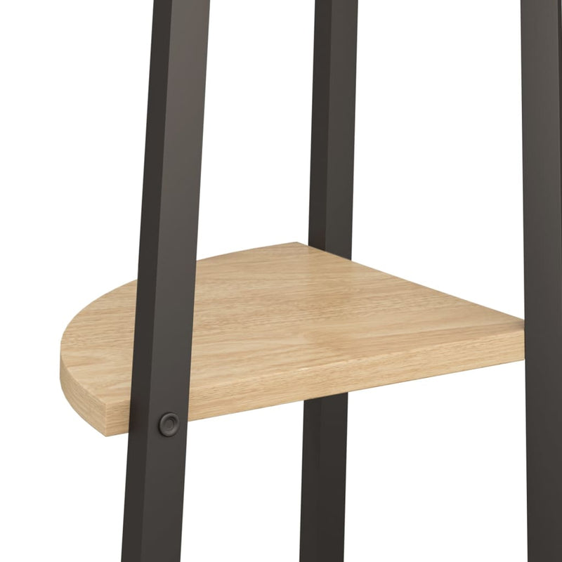 5-Tier Corner Shelf Light Brown and Black 45.5x31.5x180 cm Payday Deals